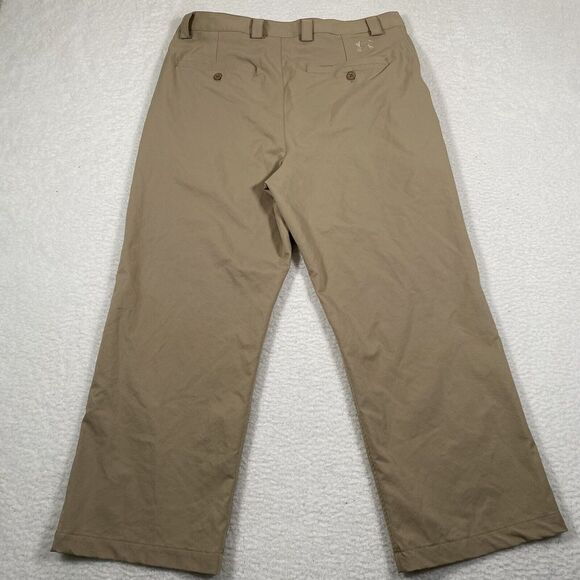 Under Armour Pants Mens 33x24 34R Khaki Tan Performance Golf Chino Pocket Logo‎ - Picture 7 of 13